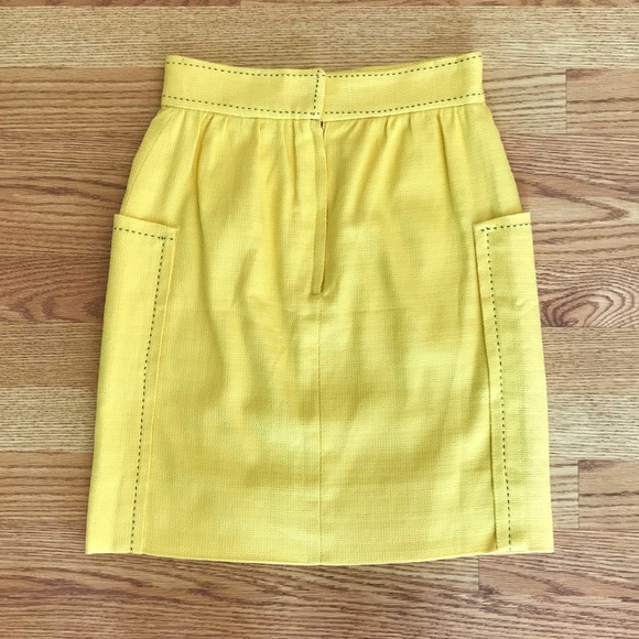NWT CARTONNIER Yellow Well Pocket Pencil Skirt 0P - Picture 6 of 8
